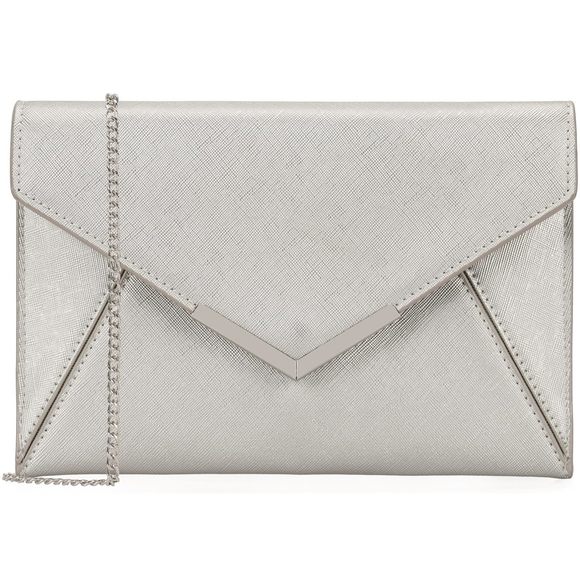 Dexmay Envelope Clutch Handbag Medium Saffiano Leather Foldover Clutch B) - Picture 1 of 7